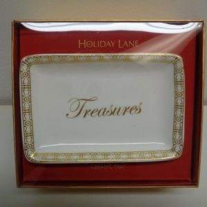 Charter Club TREASURES Ceramic Tray NEW Christmas